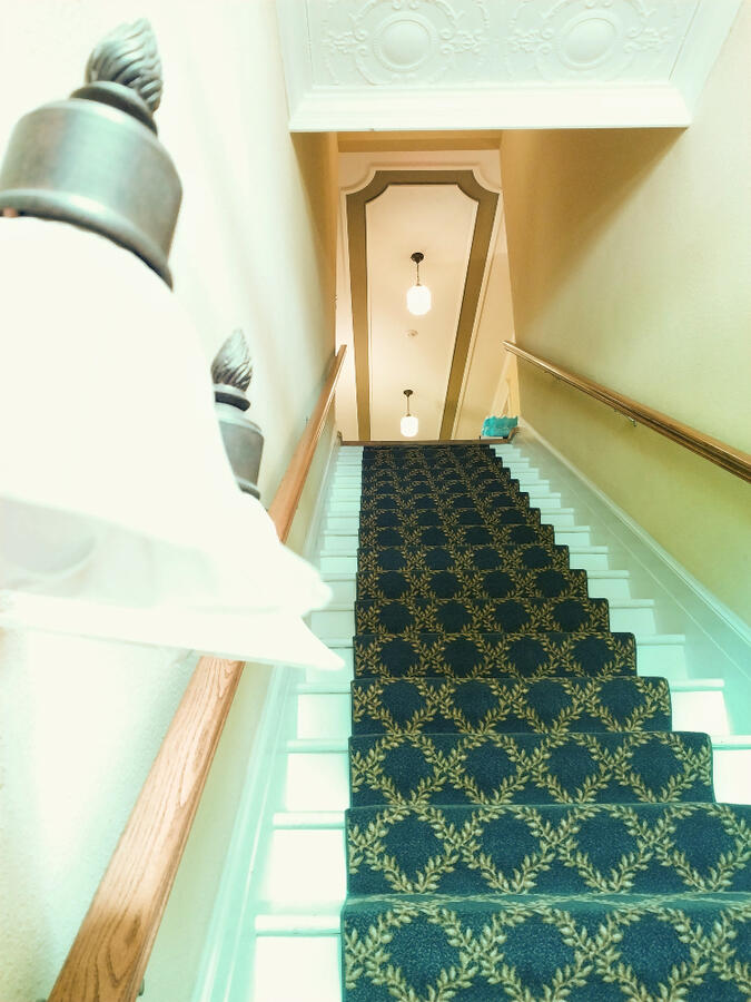 Untitled Stairway to the upper level, where Upper Level Bookkeeping offers bookkeeping to Tulsa and Bartlesville, and all 50 states.